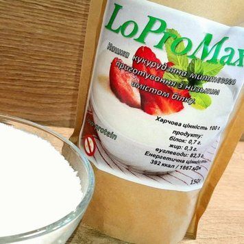Кашка LoProMax кукурудзяна миттєвого приготування з низьким вмістом білка, 100 г KM-001 фото