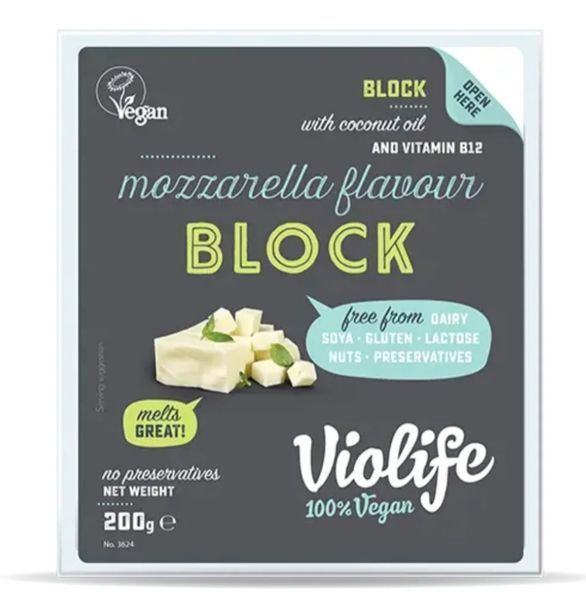Сир твердий Violife "Моцарелла" веганський низькобілковий блок, 200 г SR-001 фото